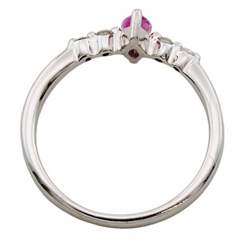 9ct white gold Pink Sapphire / Diamond Ring size L